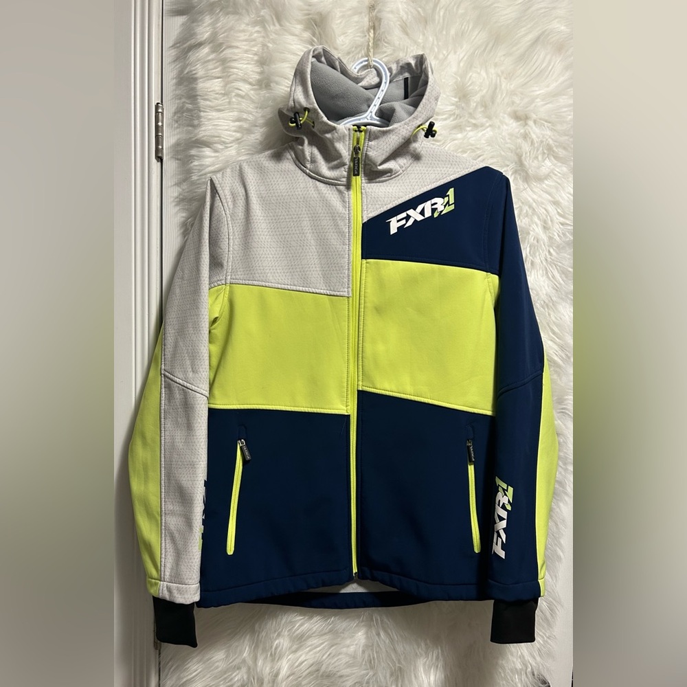 Navy and Yellow Hooded FXR Jacket